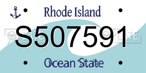 S507591 Rhode Island License Plate
