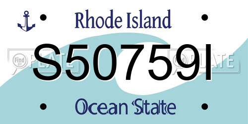 S50759I Rhode Island License Plate