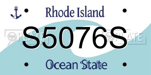 S5076S Rhode Island License Plate