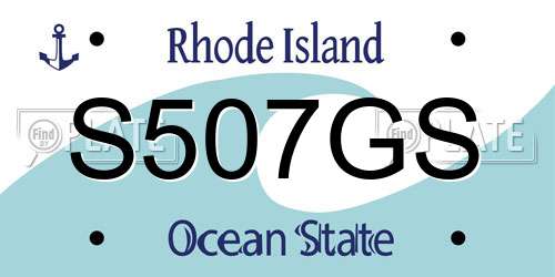 S507GS Rhode Island License Plate