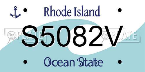 S5082V Rhode Island License Plate