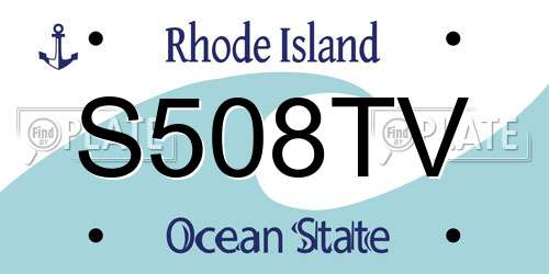 S508TV Rhode Island License Plate