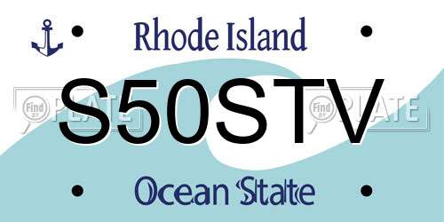 S50STV Rhode Island License Plate
