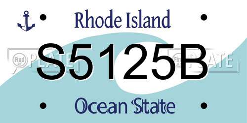 S5125B Rhode Island License Plate