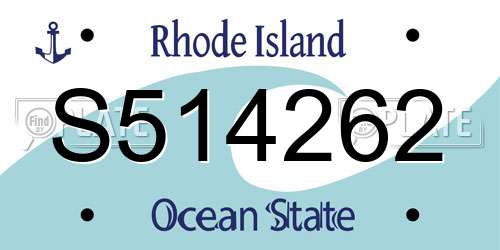 S514262 Rhode Island License Plate