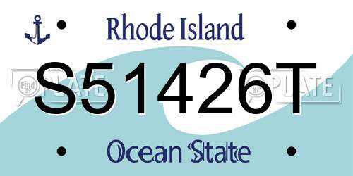 S51426T Rhode Island License Plate