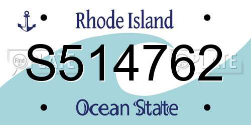 S514762 Rhode Island License Plate
