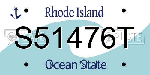 S51476T Rhode Island License Plate
