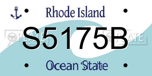 S5175B Rhode Island License Plate