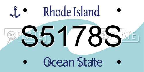 S5178S Rhode Island License Plate