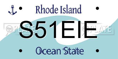 S51EIE Rhode Island License Plate