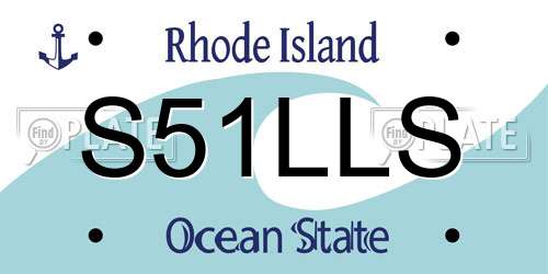 S51LLS Rhode Island License Plate