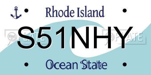 S51NHY Rhode Island License Plate