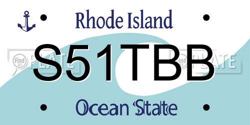 S51TBB Rhode Island License Plate