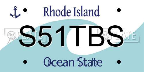 S51TBS Rhode Island License Plate