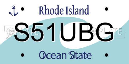 S51UBG Rhode Island License Plate