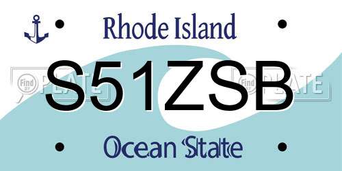 S51ZSB Rhode Island License Plate