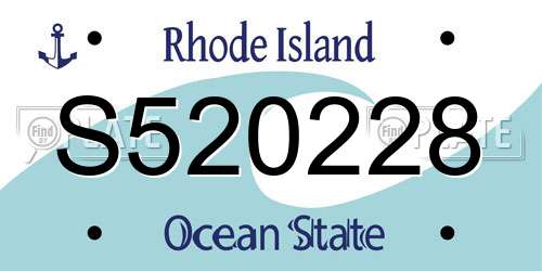 S520228 Rhode Island License Plate