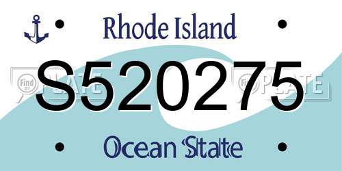 S520275 Rhode Island License Plate