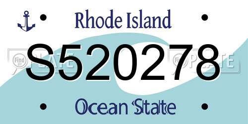 S520278 Rhode Island License Plate