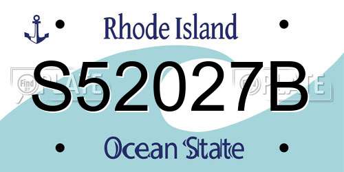 S52027B Rhode Island License Plate