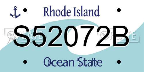 S52072B Rhode Island License Plate
