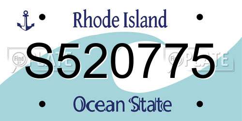 S520775 Rhode Island License Plate