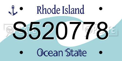 S520778 Rhode Island License Plate