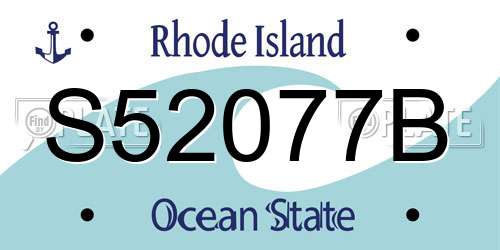 S52077B Rhode Island License Plate