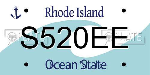 S520EE Rhode Island License Plate