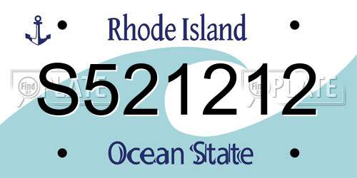 S521212 Rhode Island License Plate