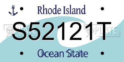 S52121T Rhode Island License Plate