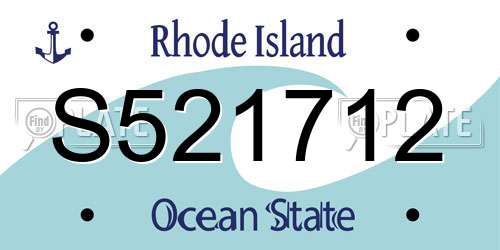 S521712 Rhode Island License Plate