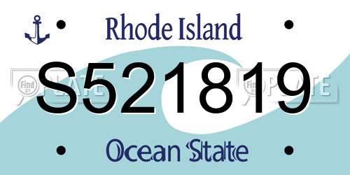 S521819 Rhode Island License Plate