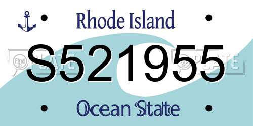 S521955 Rhode Island License Plate