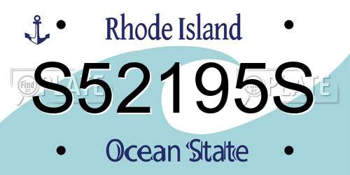 S52195S Rhode Island License Plate
