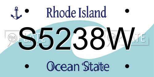 S5238W Rhode Island License Plate