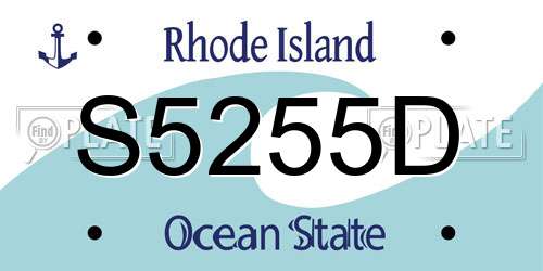 S5255D Rhode Island License Plate