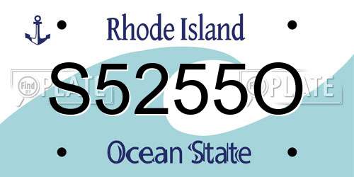S5255O Rhode Island License Plate