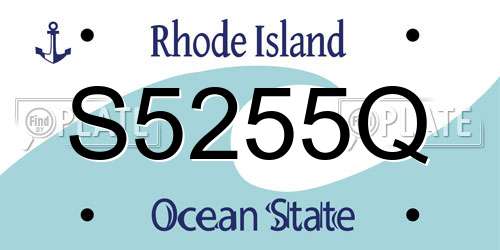 S5255Q Rhode Island License Plate