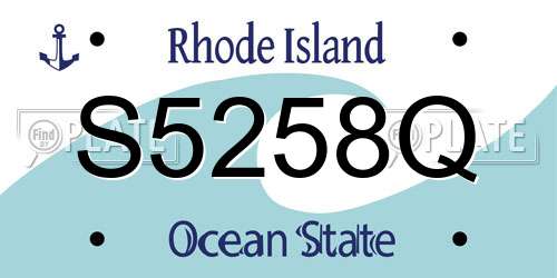 S5258Q Rhode Island License Plate