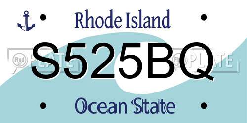 S525BQ Rhode Island License Plate