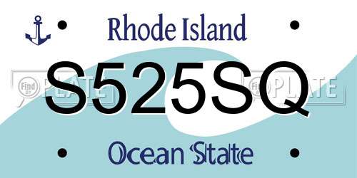 S525SQ Rhode Island License Plate