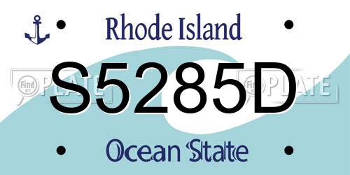 S5285D Rhode Island License Plate