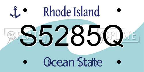 S5285Q Rhode Island License Plate
