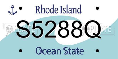 S5288Q Rhode Island License Plate
