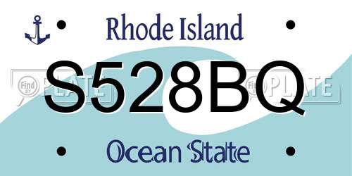 S528BQ Rhode Island License Plate