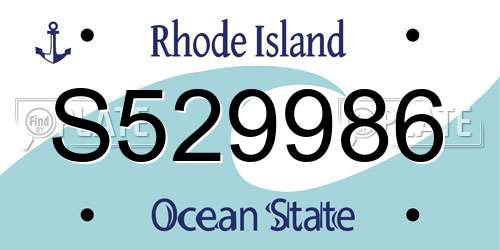 S529986 Rhode Island License Plate