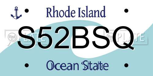 S52BSQ Rhode Island License Plate