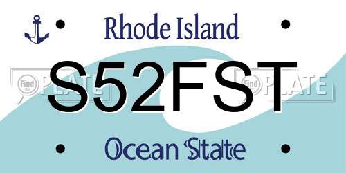 S52FST Rhode Island License Plate